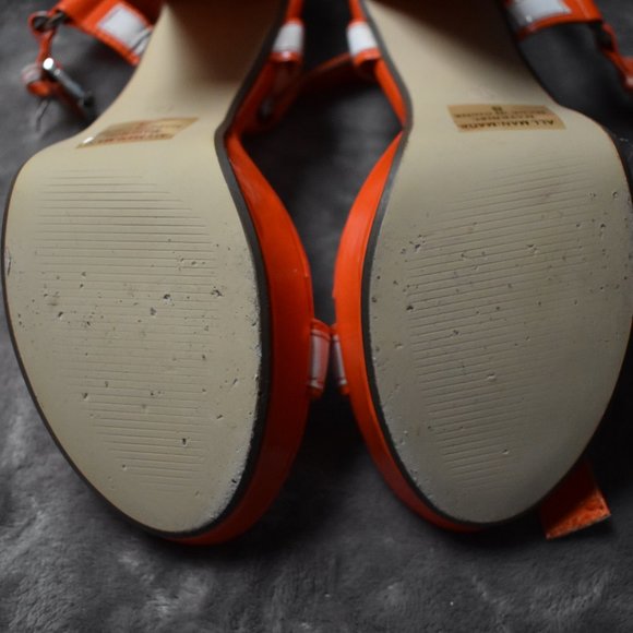 Hot Gossip Platform Sandals Sz 8- Orange/White - Picture 6 of 16